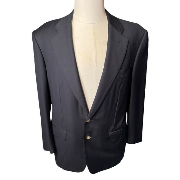 ERMENEGILDO ZEGNA Fine Worsted Wool Black Blazer Jacket Sport Coat 42R - Picture 1 of 11